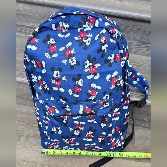 Disney Mickey Mouse Blue print  Backpack full size NWT - Picture 7 of 8
